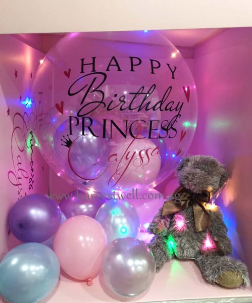 Customize Surprise Balloon Gift Box with Princess Bubble Balloon